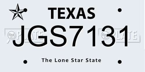 JGS7131 Texas License Plate
