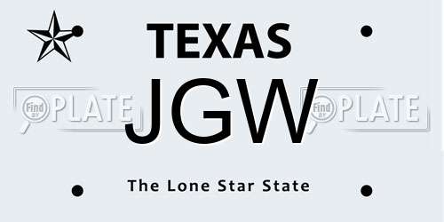 JGW Texas License Plate