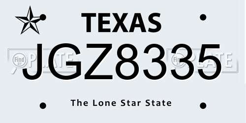 JGZ8335 Texas License Plate