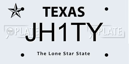 JH1TY Texas License Plate