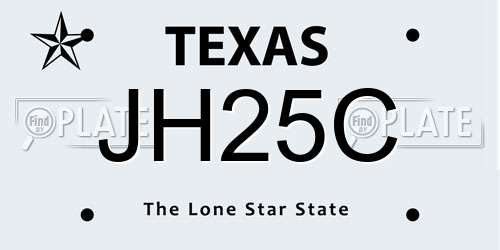JH25C Texas License Plate