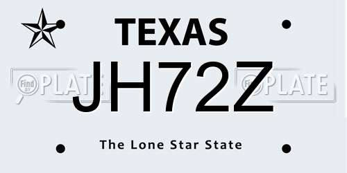 JH72Z Texas License Plate