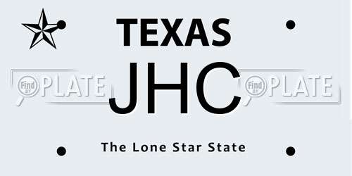 JHC Texas License Plate