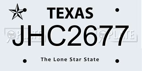 JHC2677 Texas License Plate