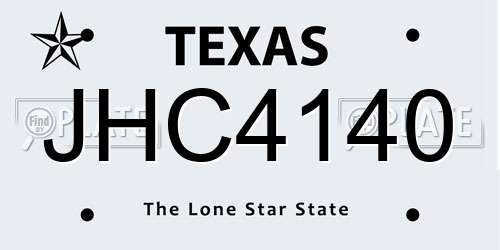 JHC4140 Texas License Plate
