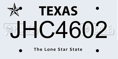 JHC4602 Texas License Plate