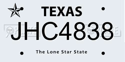 JHC4838 Texas License Plate