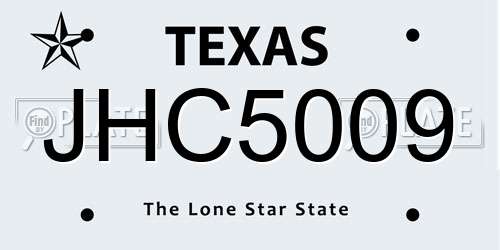 JHC5009 Texas License Plate