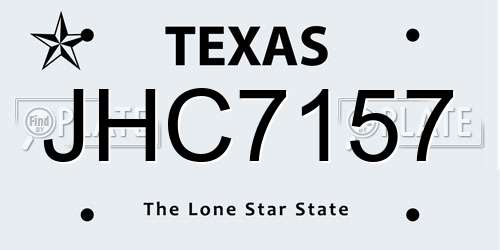 JHC7157 Texas License Plate