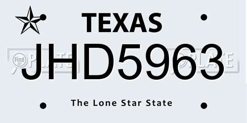 JHD5963 Texas License Plate