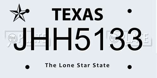 JHH5133 Texas License Plate