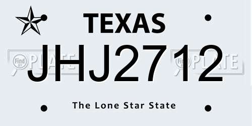 JHJ2712 Texas License Plate