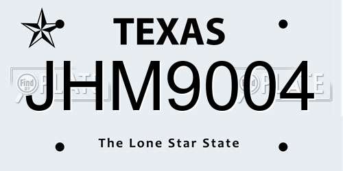 JHM9004 Texas License Plate
