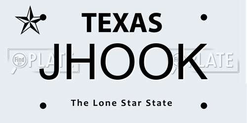 JHOOK Texas License Plate