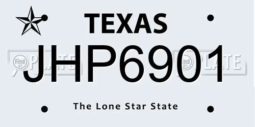 JHP6901 Texas License Plate