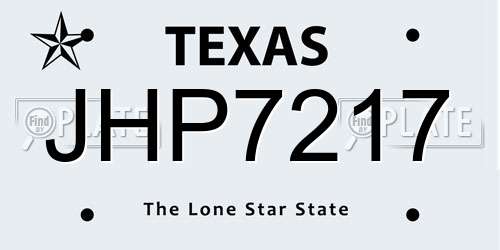 JHP7217 Texas License Plate