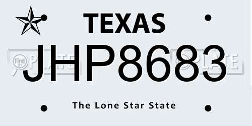 JHP8683 Texas License Plate