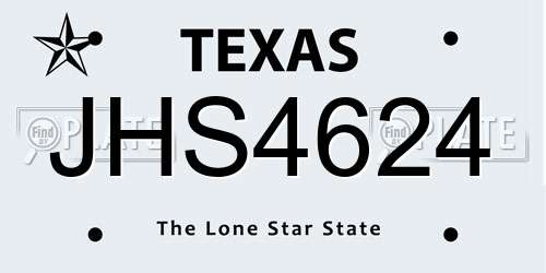 JHS4624 Texas License Plate