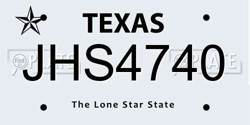 JHS4740 Texas License Plate