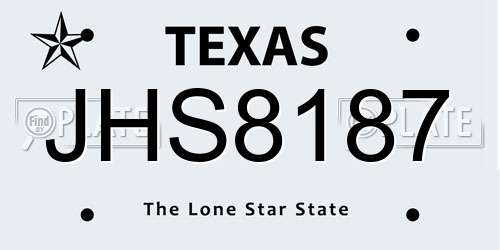 JHS8187 Texas License Plate