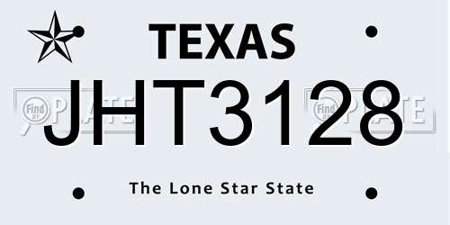 JHT3128 Texas License Plate