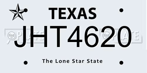 JHT4620 Texas License Plate