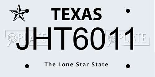 JHT6011 Texas License Plate