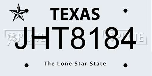 JHT8184 Texas License Plate