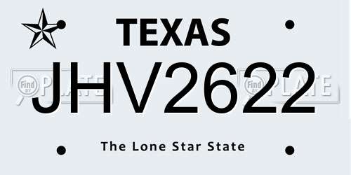 JHV2622 Texas License Plate