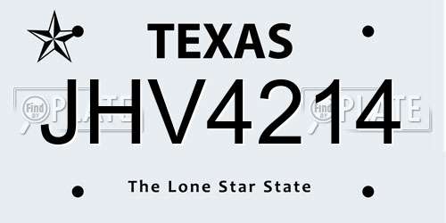 JHV4214 Texas License Plate