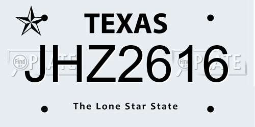JHZ2616 Texas License Plate
