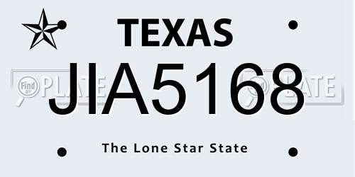 JIA5168 Texas License Plate