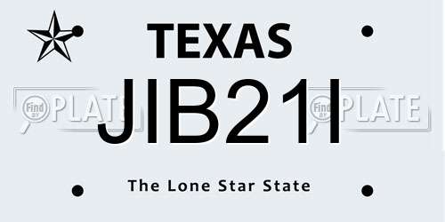 JIB21I Texas License Plate