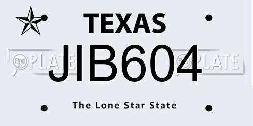 JIB604 Texas License Plate