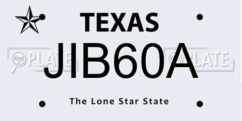 JIB60A Texas License Plate