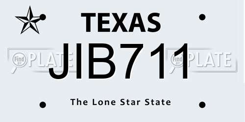 JIB711 Texas License Plate