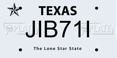 JIB71I Texas License Plate