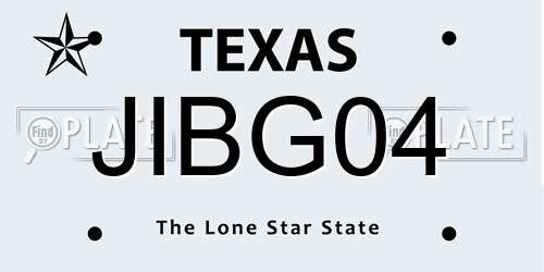 JIBG04 Texas License Plate