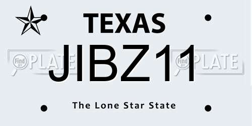 JIBZ11 Texas License Plate