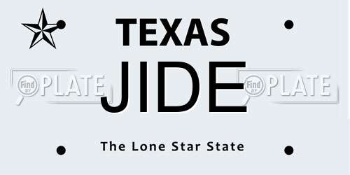 JIDE Texas License Plate