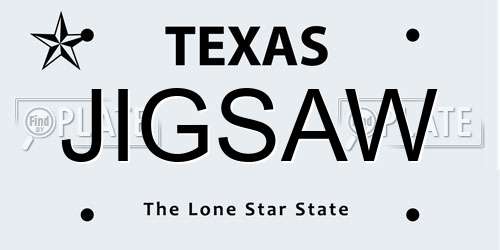 JIGSAW Texas License Plate