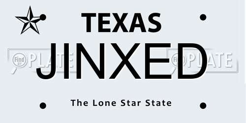 JINXED Texas License Plate