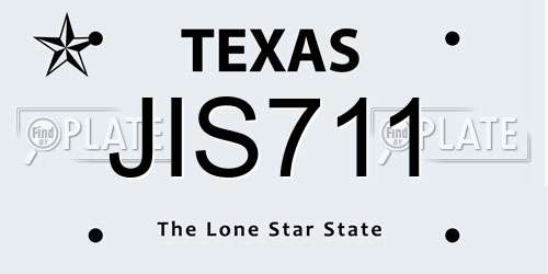 JIS711 Texas License Plate