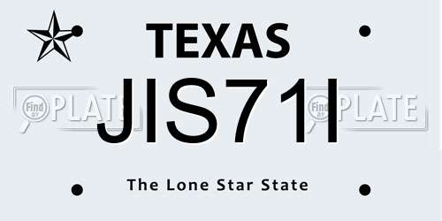 JIS71I Texas License Plate