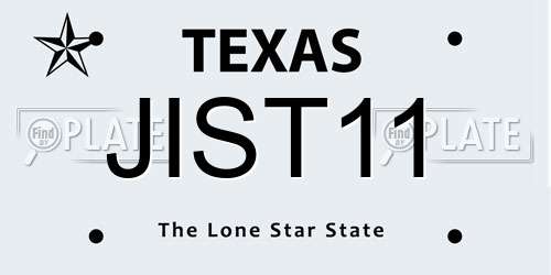 JIST11 Texas License Plate