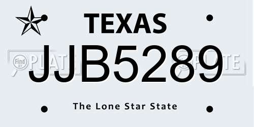 JJB5289 Texas License Plate