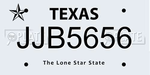 JJB5656 Texas License Plate