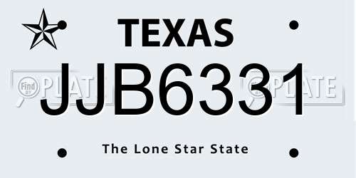 JJB6331 Texas License Plate