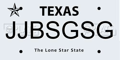 JJBSGSG Texas License Plate