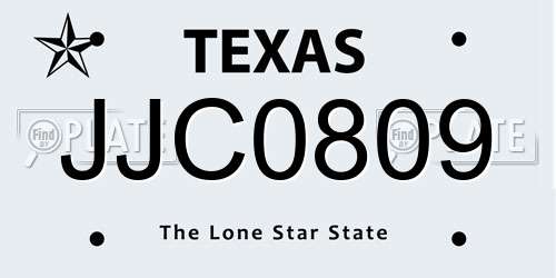 JJC0809 Texas License Plate